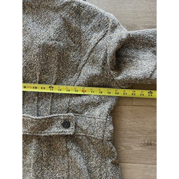 Vintage Guess Tweed Long Trench Coat Women's Large Wool Rare Find 90s - Picture 14 of 15
